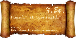 Huszárik Szaniszló névjegykártya